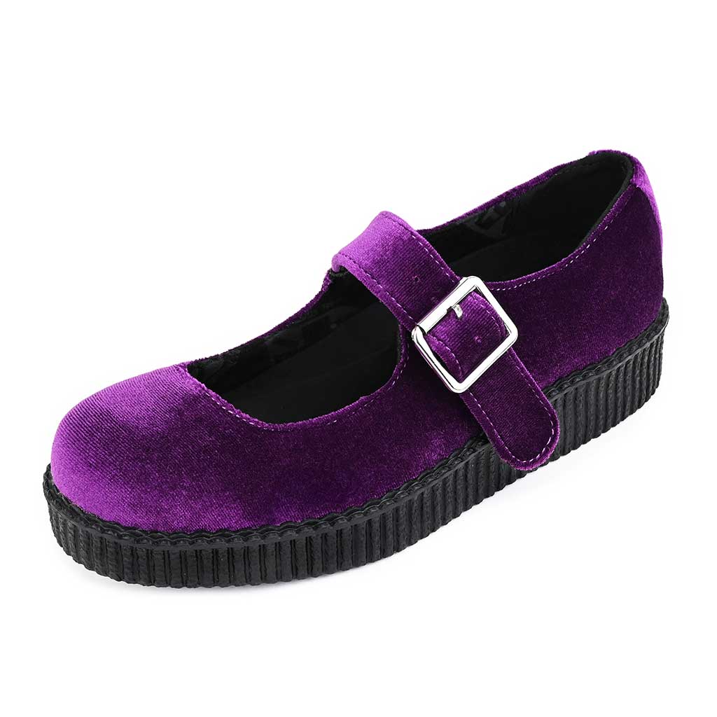 Viva Low Mary Jane Purple Velvet - Image 3