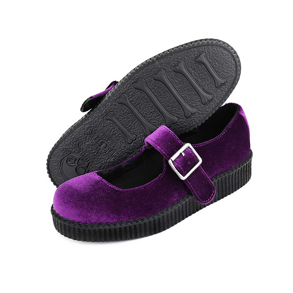 Viva Low Mary Jane Purple Velvet - Image 4