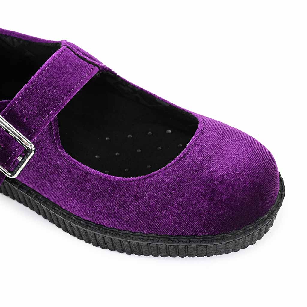 Viva Low Mary Jane Purple Velvet - Image 5
