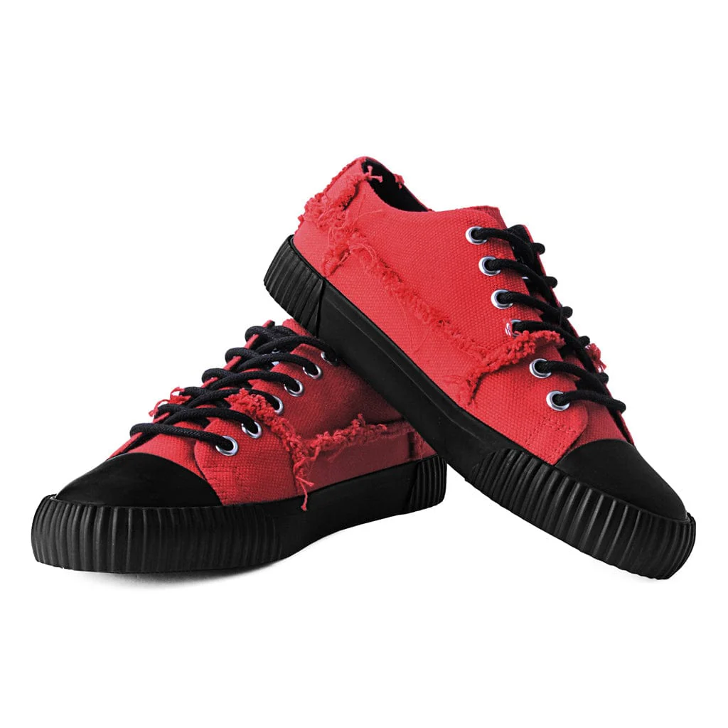 Rubber Toe Sneaker Rough Cut Red Canvas - Image 3