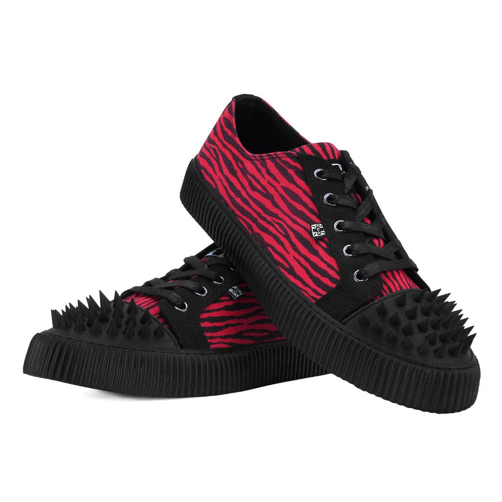 Studded Shell Toe Sneaker Black Red Canvas - Image 3