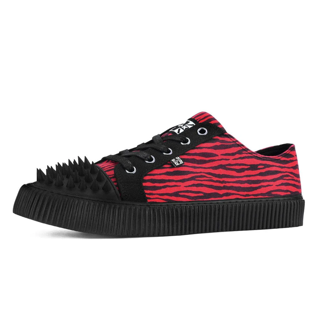Studded Shell Toe Sneaker Black Red Canvas - Image 4