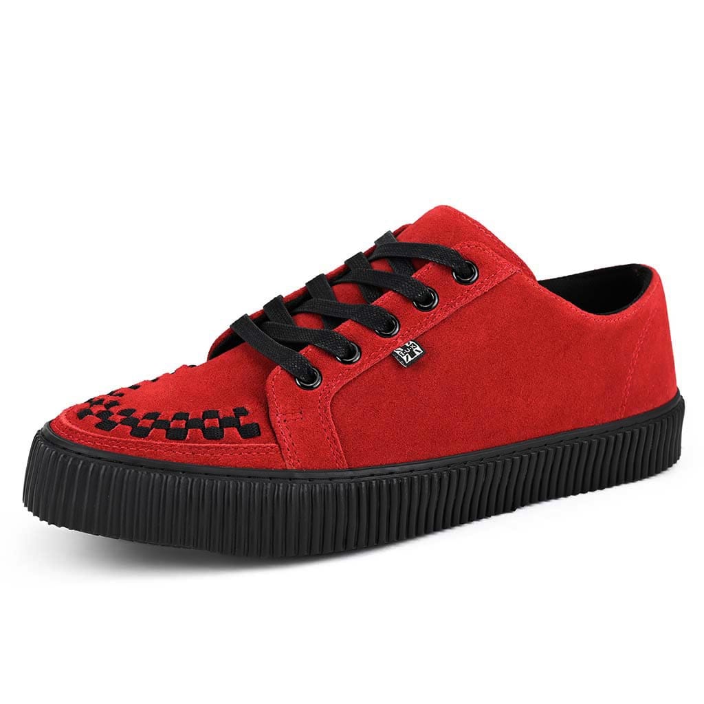 Ribbed Sole Sneaker Red Suede - Image 4