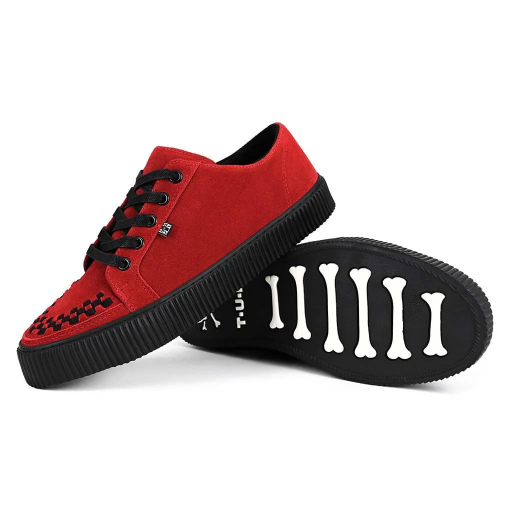 Ribbed Sole Sneaker Red Suede - Image 5