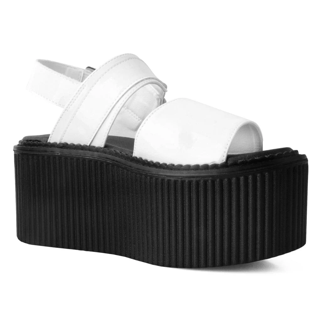 Strato Sandal White Patent Vegan Leather - Image 3