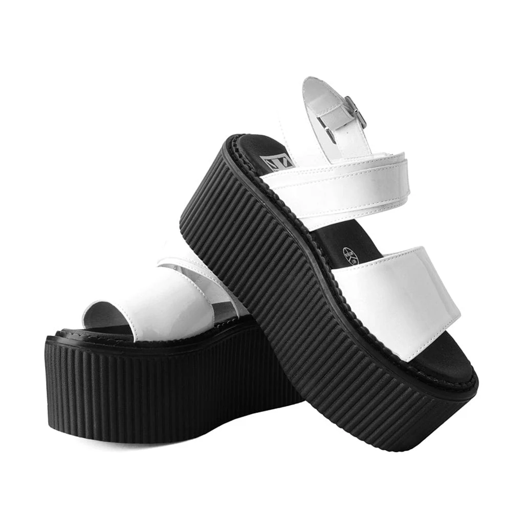 Strato Sandal White Patent Vegan Leather - Image 4