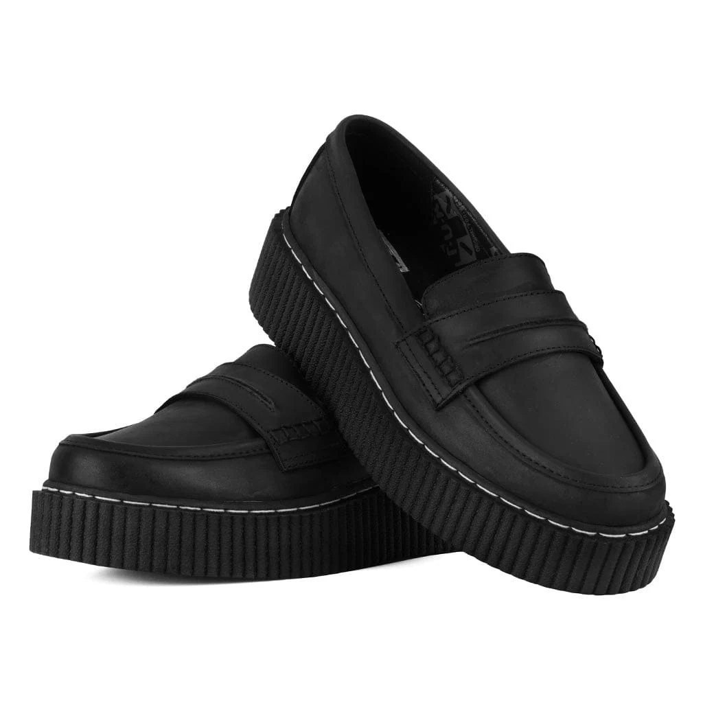 Vintage Creeper Black Leather Loafer - Image 3
