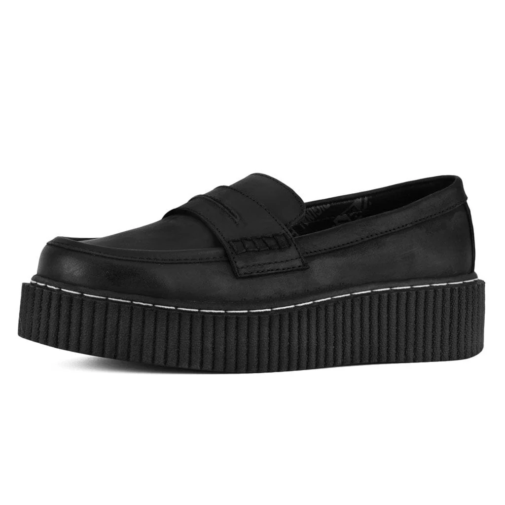 Vintage Creeper Black Leather Loafer - Image 4