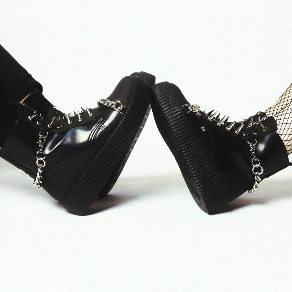 Viva High Spiked Black Zipper Boot TUKskin™ - Image 2