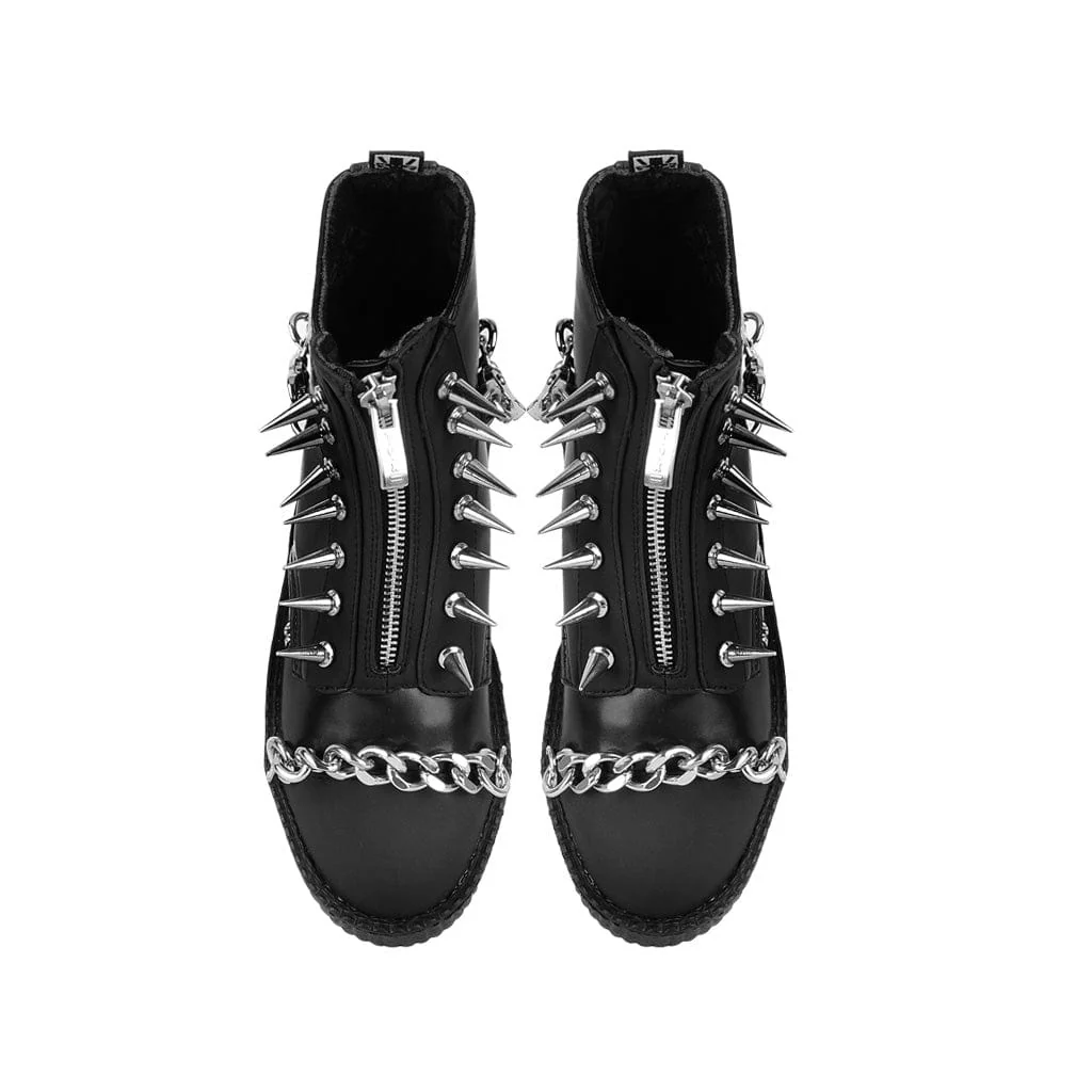 Viva High Spiked Black Zipper Boot TUKskin™ - Image 4
