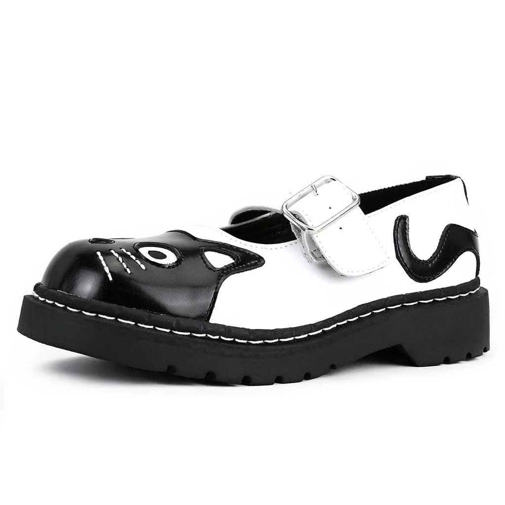 Mary Jane Kitty Black & White Leather - Image 5